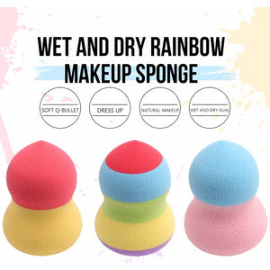 1Pcs Rainbow Makeup Sponge Cosmetic Puff Soft Foundation Makeup Tool