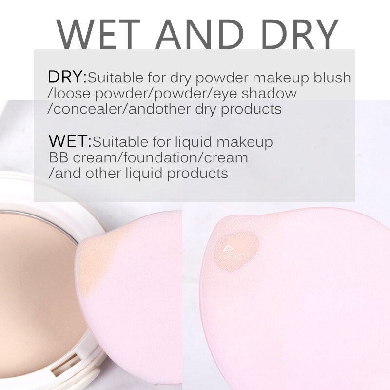 2Pcs Professional Water Drop Shape Facial Face Body Powder Foundation Puff Portable Soft Cosmetic Puff Makeup Foundation Sponge