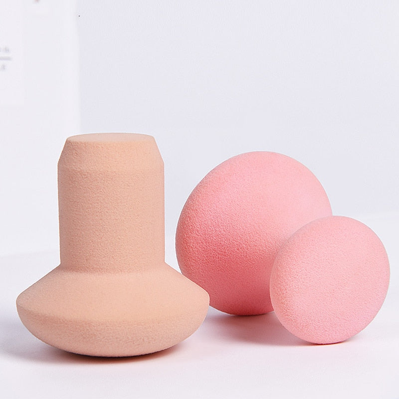 2Pcs/set Makeup Beauty Sponge Foundation Cosmetic Puff Smooth Face Contour Concealer Powder Make Up Tool