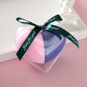 2pcs/set Makeup Sponge Heart-Shape Box Non-Latex Material Cosmetic Puff Powder Foundation Use Beauty Make Up Tools