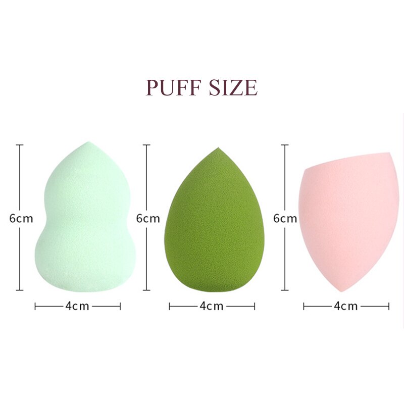 3Pcs/Set Beauty Make Up Sponge Face Foundation Powder Cream Blending Sponges Puff Soft Cosmetic Tools Make Up Accessories