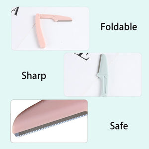 3Pcs/Set Facial Eyebrow Trimmer Foldable Armpit Hair Razor Face Eye brow Shaper Shaver Stainless Steel Safe Blades Makeup Tools