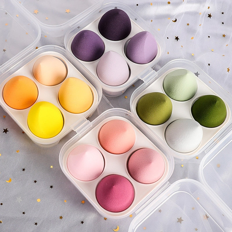 4Pcs/Set Makeup Sponge Professional Cosmetic Puff Multiple sizes For Foundation Concealer Cream Make Up Soft Water Sponge Puff