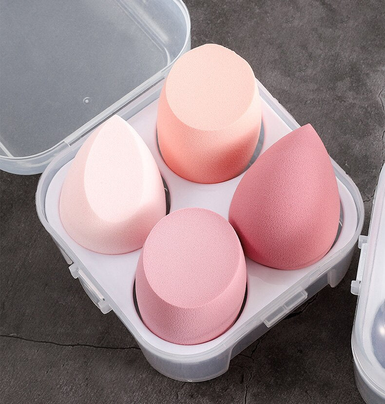 4Pcs/Set Makeup Sponge Professional Cosmetic Puff Multiple sizes For Foundation Concealer Cream Make Up Soft Water Sponge Puff