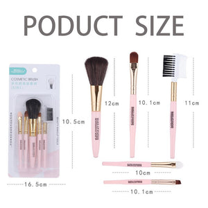 5Pcs/Set Beauty Makeup Brushes Set Nylon Blush Eyebrow Eyelash Eye Shadow Brush Foundation Cosmetic Makeup Tools Set Accessories