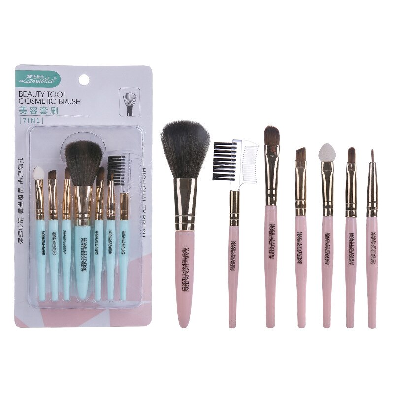 7Pcs/Set makeup brushes Set Nylon Blush Eyelash Eyebrow Lip Eye Shadow Brush Foundation Cosmetic Beauty Makeup Tools Accessories