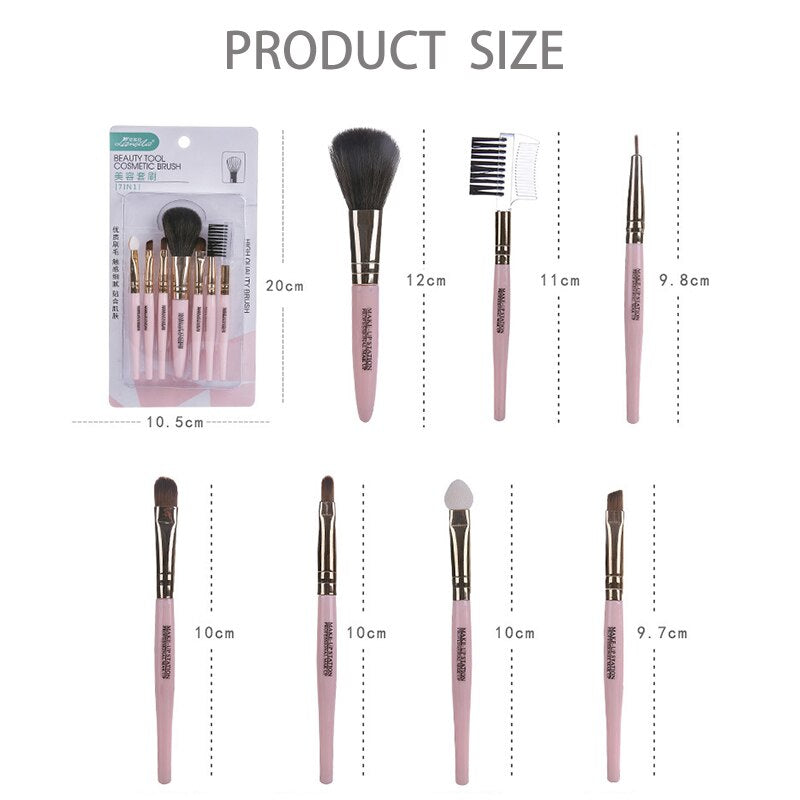 7Pcs/Set makeup brushes Set Nylon Blush Eyelash Eyebrow Lip Eye Shadow Brush Foundation Cosmetic Beauty Makeup Tools Accessories