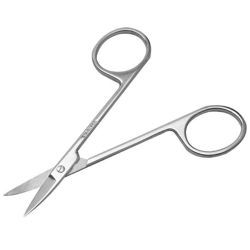 Eyebrow Scissor Eyebrow Trimmer Eyebrow Eyelashes Nose Hair Scissor Stainless Steel Manicure Scissors Cutter Nail Makeup