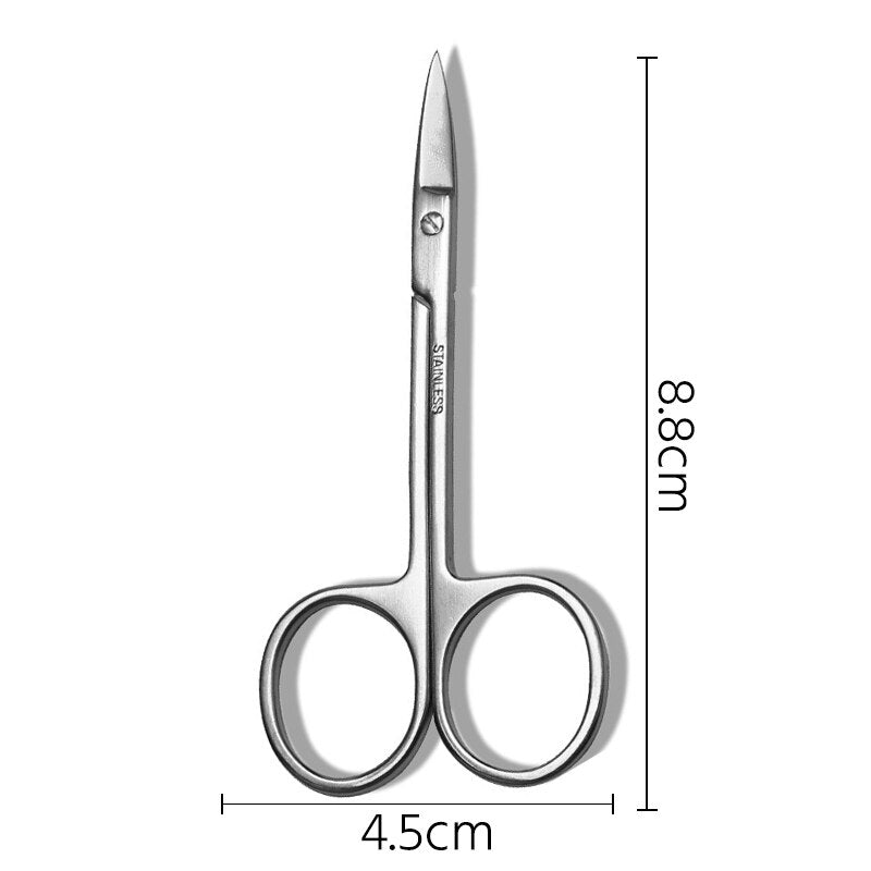 Eyebrow Scissor Eyebrow Trimmer Eyebrow Eyelashes Nose Hair Scissor Stainless Steel Manicure Scissors Cutter Nail Makeup