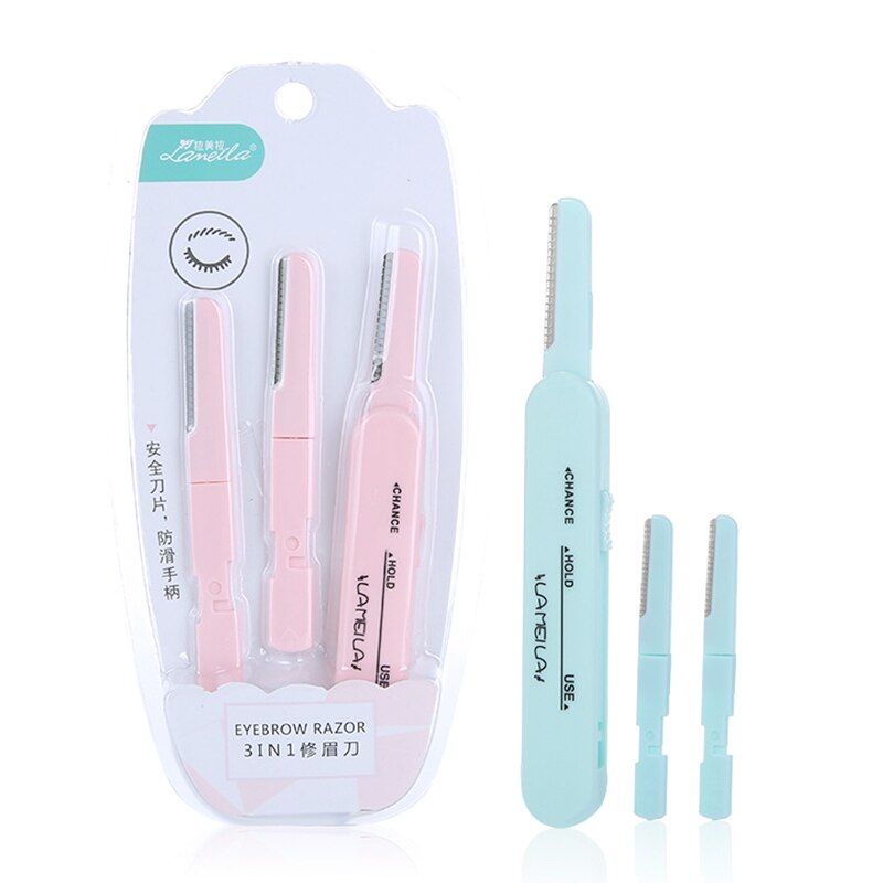 Eyebrow Trimmer Face Razor Eyebrow Portable Blades Shaver Knife Hair Remover Set Makeup Eyebrow Profiler Tools