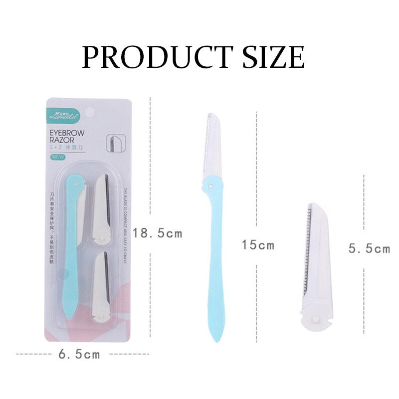 Eyebrow Trimmer Face Razor Eyebrow Portable Blades Shaver Knife Hair Remover Set Makeup Eyebrow Profiler Tools